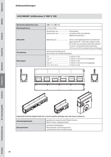 Einbauanleitung ACO DRAIN Schlitzrinne - ACO Tiefbau