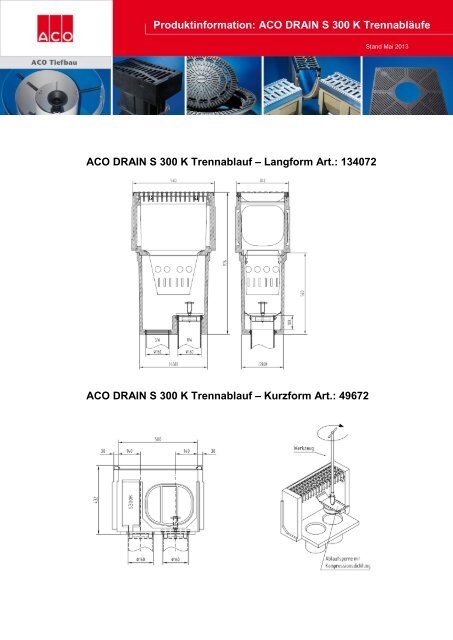 ACO DRAIN S 300 K Trennablauf - ACO Tiefbau