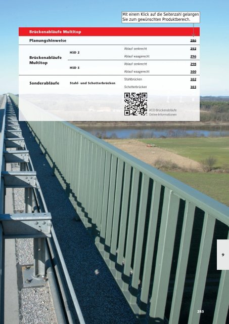 Brückenabläufe Multitop - ACO Tiefbau