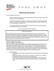 Reducing Test Anxiety - ACT