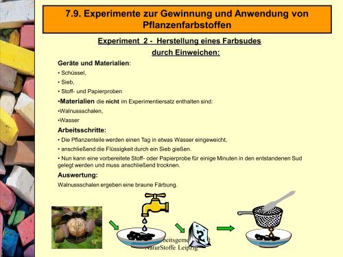 7.9. Experimente zur Gewinnung und Anwendung von ...