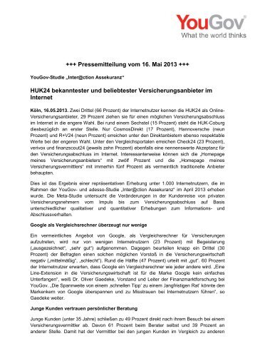 +++ Pressemitteilung vom 16. Mai 2013 +++ HUK24 ... - adesso AG