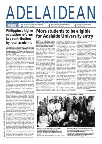 Adelaidean 26 October 1998 Vol 7 No 19 - University of Adelaide