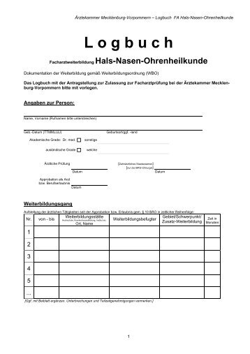 Hals-Nasen-Ohrenheilkunde - Ärztekammer Mecklenburg ...