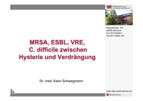 MRSA, ESBL, VRE, C. difficile zwischen Hysterie und Verdrängung