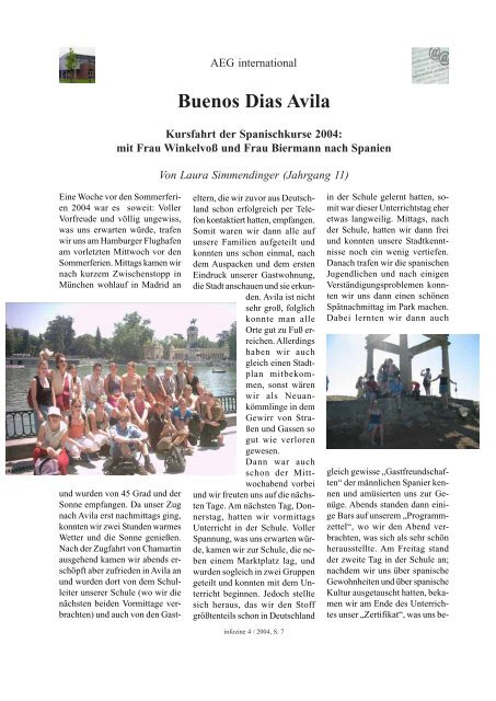 infozine 4 / 2004 - Albert Einstein Gymnasium