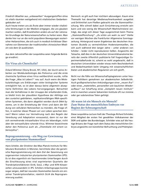 Ärzteblatt Dezember 2011 - Ärztekammer Mecklenburg-Vorpommern