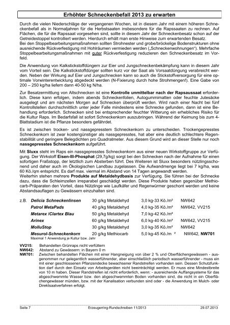 Rundschreiben Nr. 11 vom 29.07.2013 - Amt für Ernährung ...