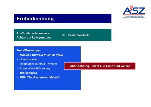 Burnout - Und wie geht's im Job ÄK