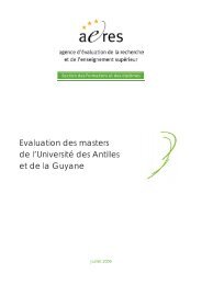 Evaluation des masters de l'Université des Antilles et de la ... - aeres