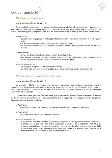 Evaluation des masters de l'Université des Antilles et de la ... - aeres