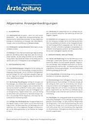 Allgemeine Anzeigenbedingungen - Österreichische Ärztezeitung