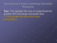 Storm flows and Stream Morphology