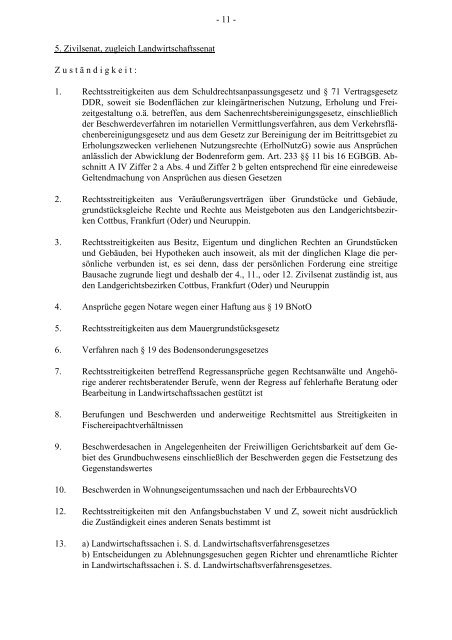 Geschäftsverteilungsplan 2011 - Amtsgericht Zossen