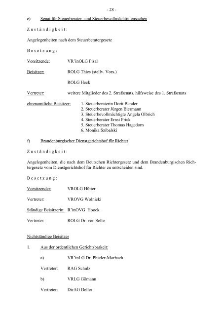 Geschäftsverteilungsplan 2011 - Amtsgericht Zossen