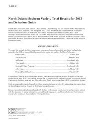 North Dakota Soybean Variety Trial Results for 2012 and Selection ...