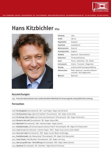 Hans Kitzbichler Vita