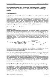 Lehrerinfo Proteine - Agnes-Pockels-Labor