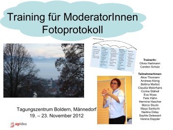 Training für ModeratorInnen Fotoprotokoll - AGRIDEA Lindau