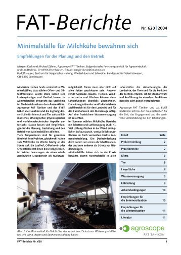 Minimalställe für Milchkühe bewähren sich - beim Bundesamt für ...