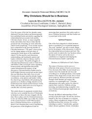 Why Christians Should be in Business - Assemblies of God ...