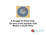 A South African Case Study in Church Unity