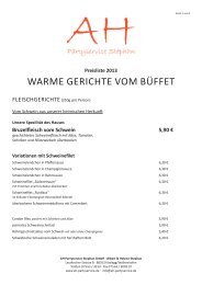 WARME GERICHTE VOM BÜFFET - AH! Partyservice Stephan