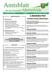 I. Amtlicher Teil - Gemeinde Ahrensfelde