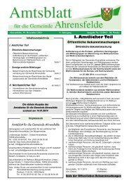 I. Amtlicher Teil - Gemeinde Ahrensfelde