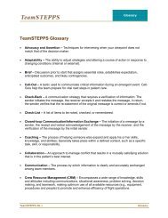 TeamSTEPPS Glossary