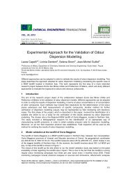 Experimental Approach for the Validation of Odour ... - Aidic