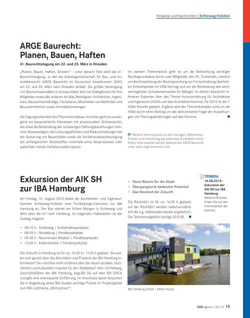 DAB regional | 03/13 - Architekten- und Ingenieurkammer Schleswig ...