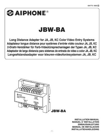 JBW-BA Instr.pdf - Aiphone