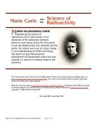 ARIE SKLODOWSKA CURIE opened up the science of radioactivity ...