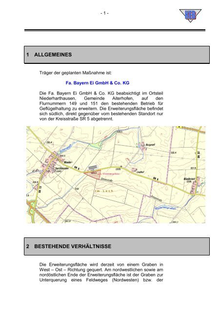 1 ALLGEMEINES 2 BESTEHENDE VERHÄLTNISSE - Aiterhofen