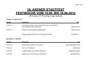 18. akener stadtfest festwoche vom 10.08. bis ... - Stadt Aken (Elbe)