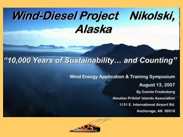 Wind-Diesel Project Nikolski, Alaska - Alaska Energy Authority