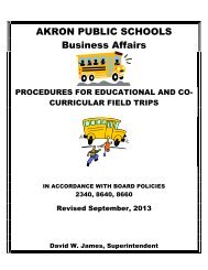 Field Trip Handbook - Akron Public Schools