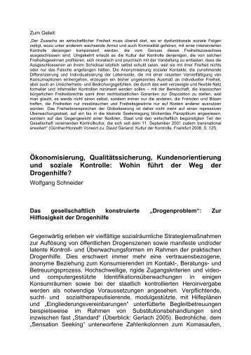 Ökonomisierung, Qualitätssicherung ... - akzept e.V.