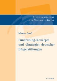 Fundraising-Konzepte und -Strategien deutscher Bürgerstiftungen