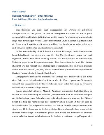 Bedingt'Analytischer'Textzentrismus' Eine'Kritik'an'Skinners ...