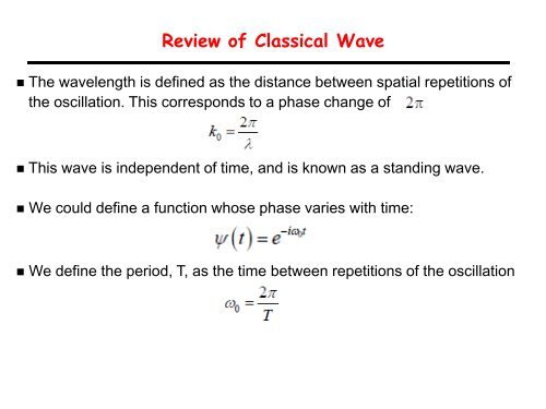 Review of Classical Wave