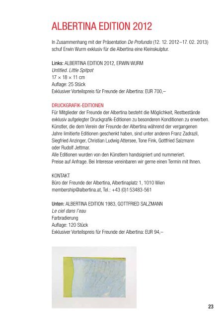 50. Programm Jänner bis Juni 2013 - Albertina