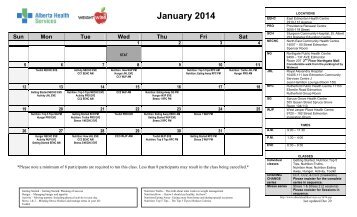 Weight Wise Patient Calendars - Alberta Health Services