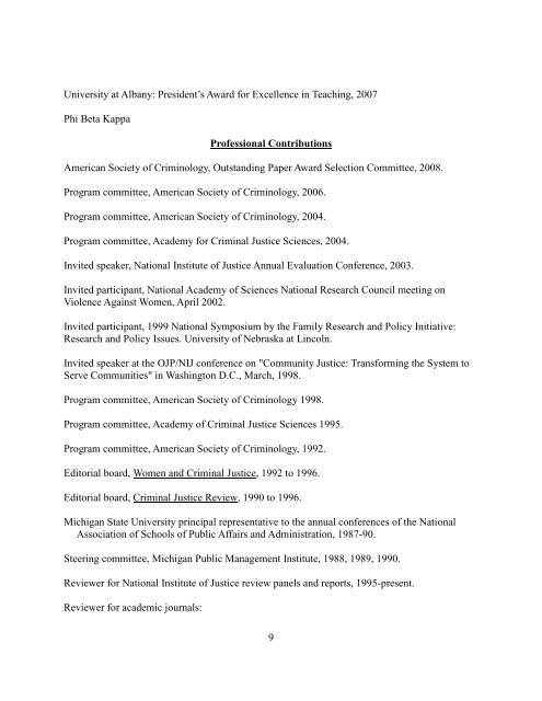 View Dr. Worden's CV - University at Albany