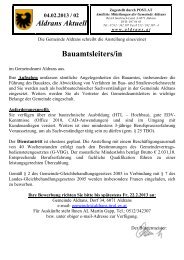 Bauamtsleiters/in - Gemeinde Aldrans