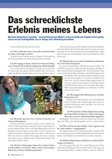 Das schrecklichste Erlebnis meines Lebens - Aktion Lebensrecht für ...