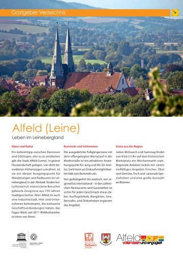 finden Sie eine ausführliche Übersicht der Hotels und - Stadt Alfeld