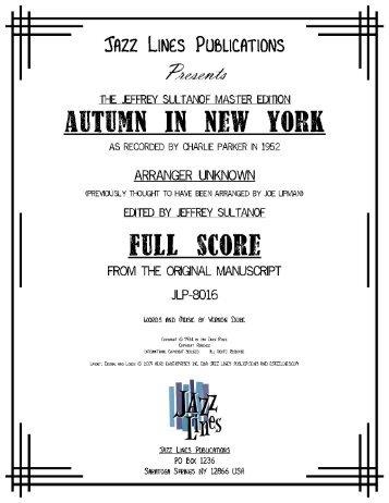 Autumn in New York - JLP-8016 - Score.mus