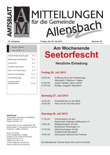 Ausgabe 26. Juli 2013 - Allensbach